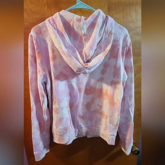 PINK tie dye zip up hoodie - Picture 2 of 2